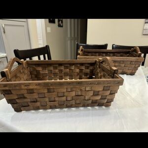 Rustic Brown Woven Basket Set